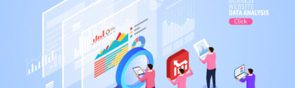 Animation of team of developers reviewing software data symbolizing QA KPIs